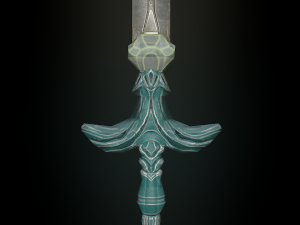 steel sword low poly 5 texture options and high poly 3D Model