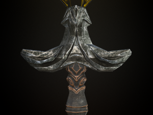 steel sword low poly 5 texture options and high poly 3D Model
