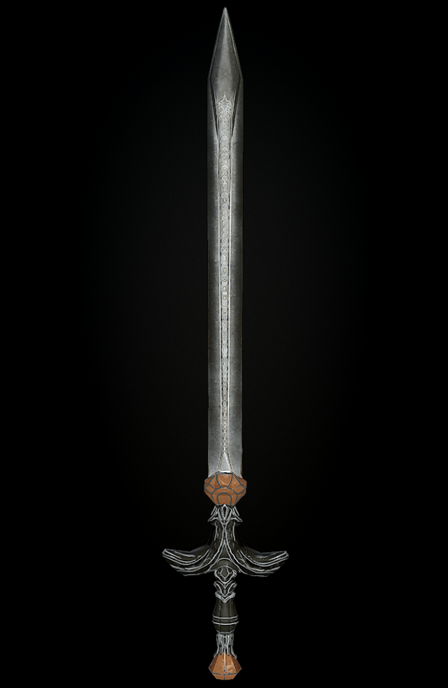 steel sword low poly 5 texture options and high poly 3D Model in Melee ...