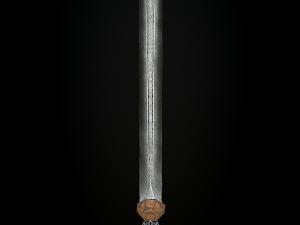 steel sword low poly 5 texture options and high poly 3D Model