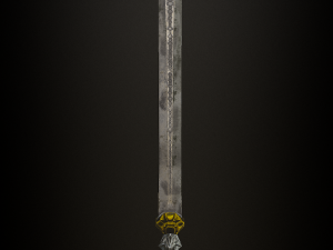 steel sword low poly 5 texture options and high poly 3D Model