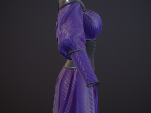 dress with corset low poly 5 texture options Modello 3D