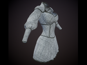 dress with corset low poly 5 texture options Modello 3D