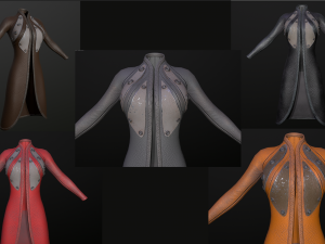 raincoat steampunk low poly 5 texture options 3D 模型