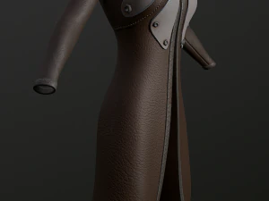raincoat steampunk low poly 5 texture options 3D Model