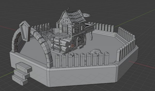 stylized house Modello 3D .c4d .max .obj .3ds .fbx .stl .blend 