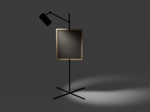 Art easel floor lamp 3D 模型