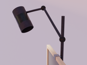 Art easel floor lamp 3D 模型
