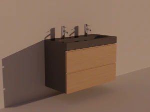 Godmorgon double vanity - 2 drawers 3D Model