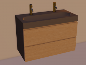 Godmorgon double vanity - 2 drawers 3Dモデル