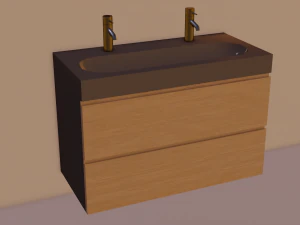 Godmorgon double vanity - 2 drawers 3D Model