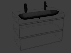 Godmorgon double vanity - 2 drawers 3D Model