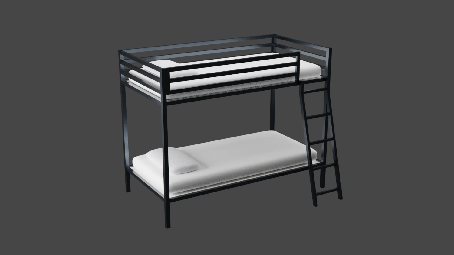 Doshie metal twin bed 3D Model .c4d .max .obj .3ds .fbx .stl .blend