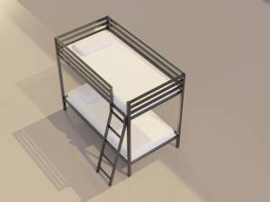Doshie metal twin bed 3D Model