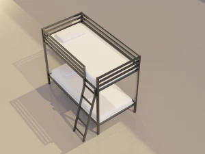 Doshie metal twin bed 3D Model