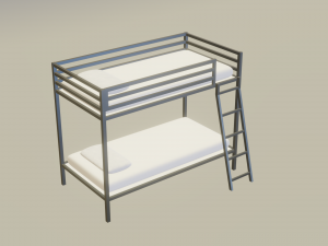 Doshie metal twin bed 3D Model