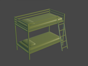 Doshie metal twin bed 3D Model