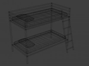 Doshie metal twin bed 3D Model