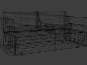 Bevel two-seater sofa 3D Модель
