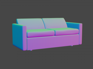 Bevel two-seater sofa 3D Модель