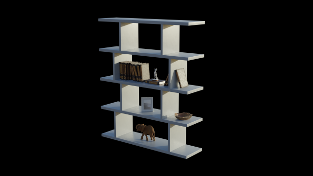3 14 Bookcase 3D 模型 .c4d .max .obj .3ds .fbx .stl .blend 