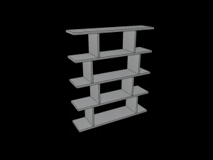 3 14 Rak Buku Model 3D