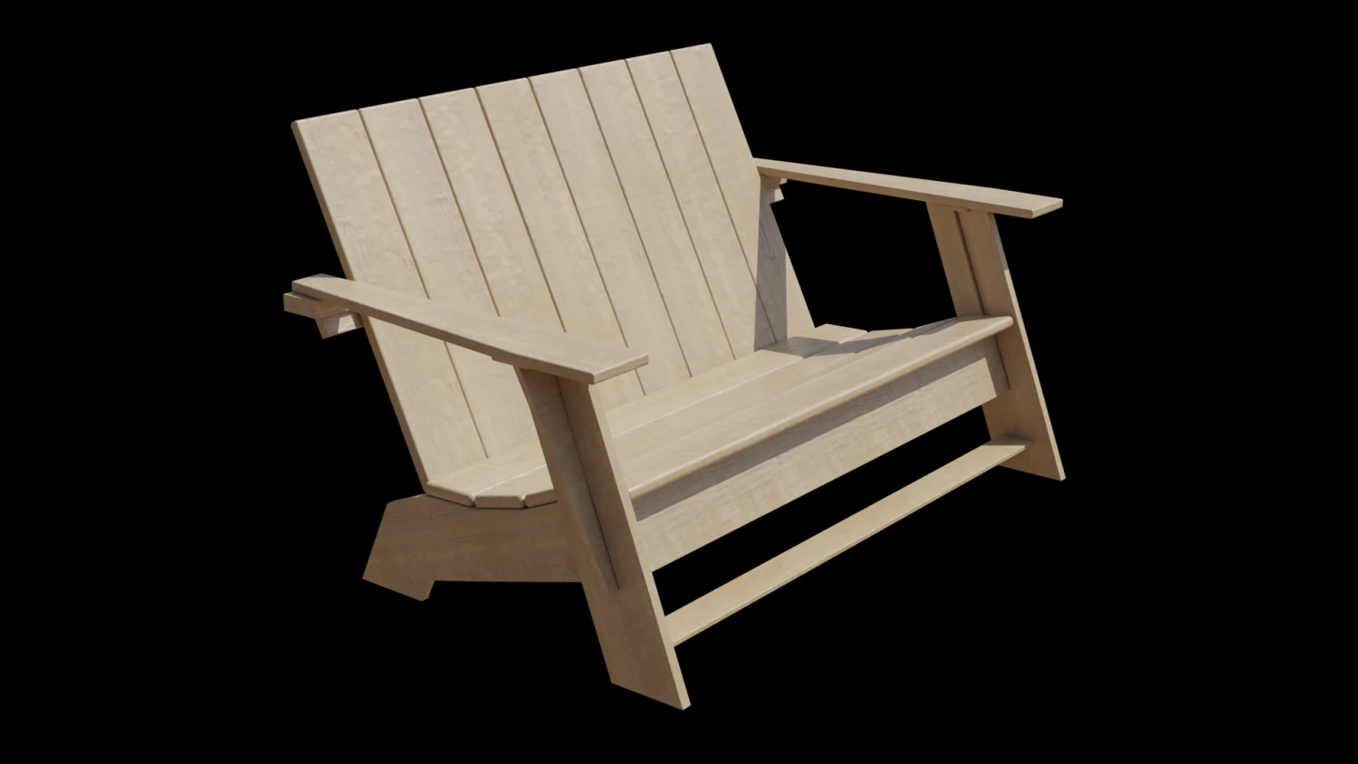 Adirondack Bench 3D Model .c4d .max .obj .3ds .fbx .stl .blend 