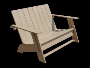Bangku Adirondack Model 3D