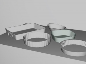Baking Dishes Set 01 Model 3D