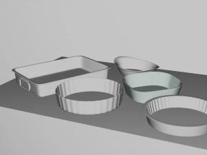 Baking Dishes Set 01 3D Model