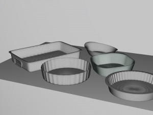 Baking Dishes Set 01 Model 3D