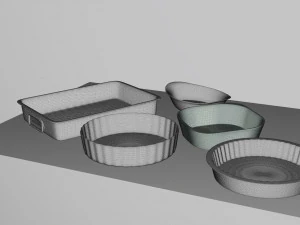 Baking Dishes Set 01 3D Model