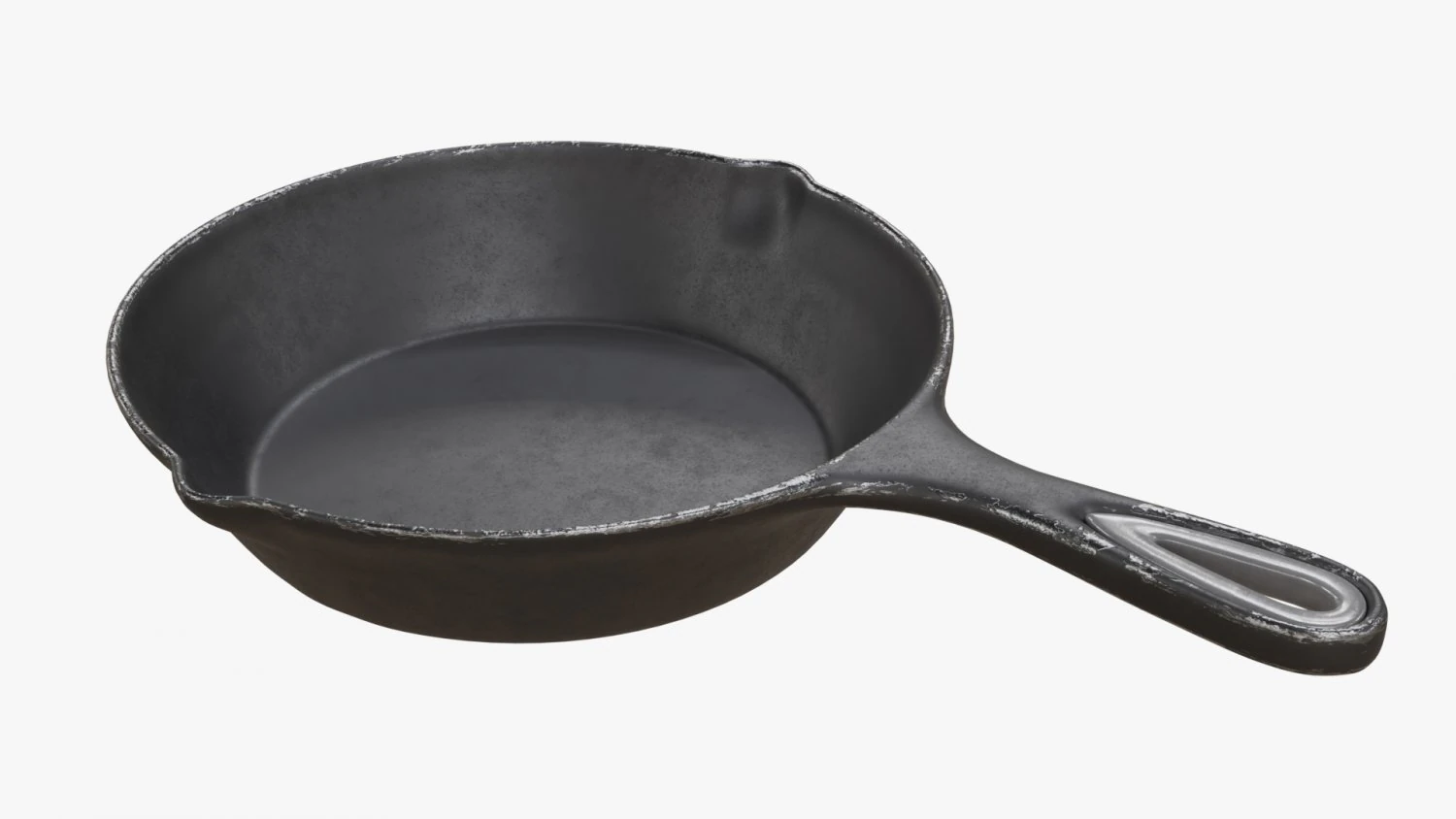 Cast Iron Skillet 3D Model .c4d .max .obj .3ds .fbx .stl .blend