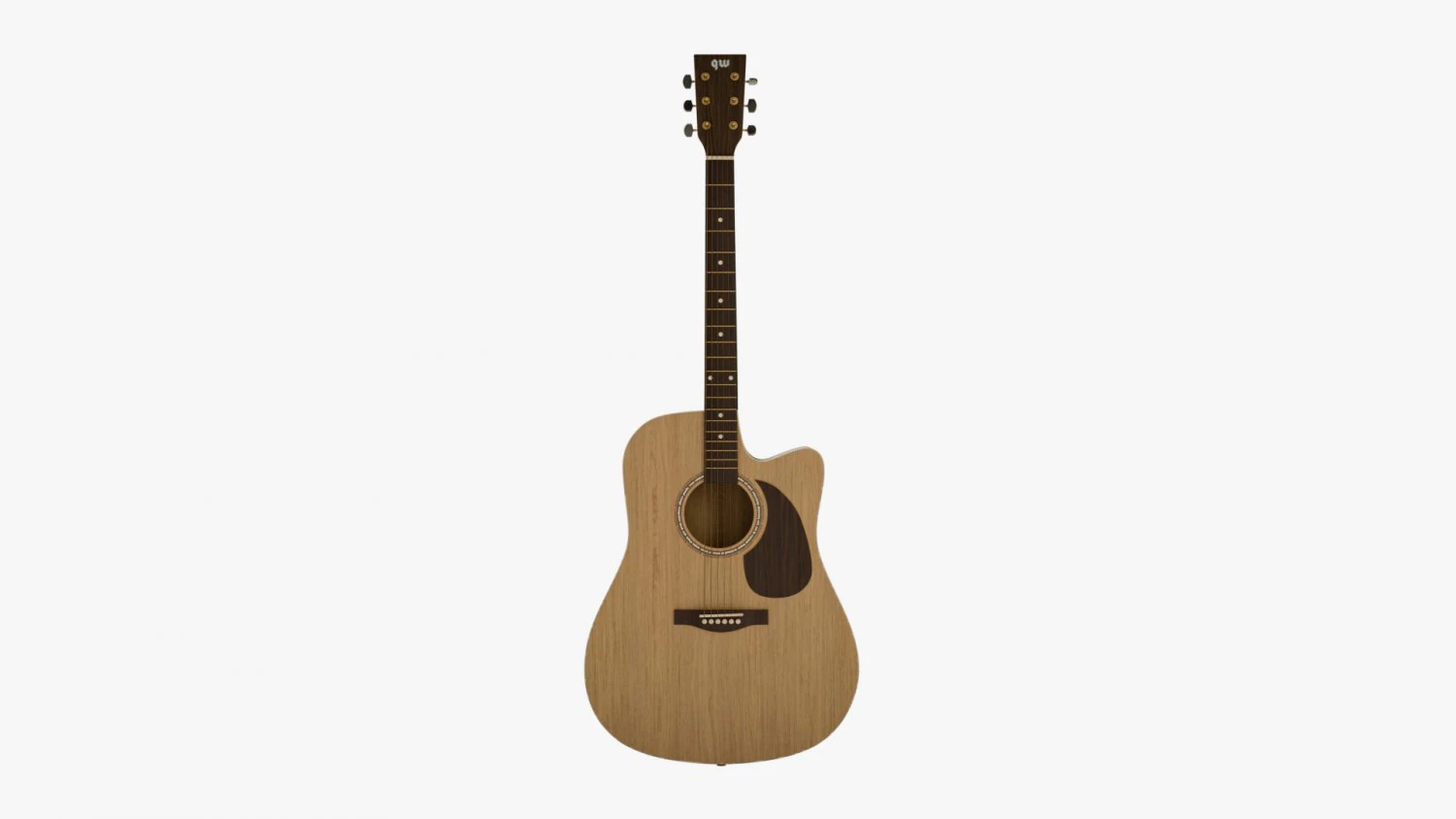 Acoustic Guitar 3D Model .c4d .max .obj .3ds .fbx .stl .blend 