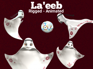 Laeeb Rigged Qatar FWC22 Official Mascot Modèle 3D