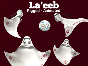 Laeeb Rigged Qatar FWC22 공식 마스코트 3D 모델