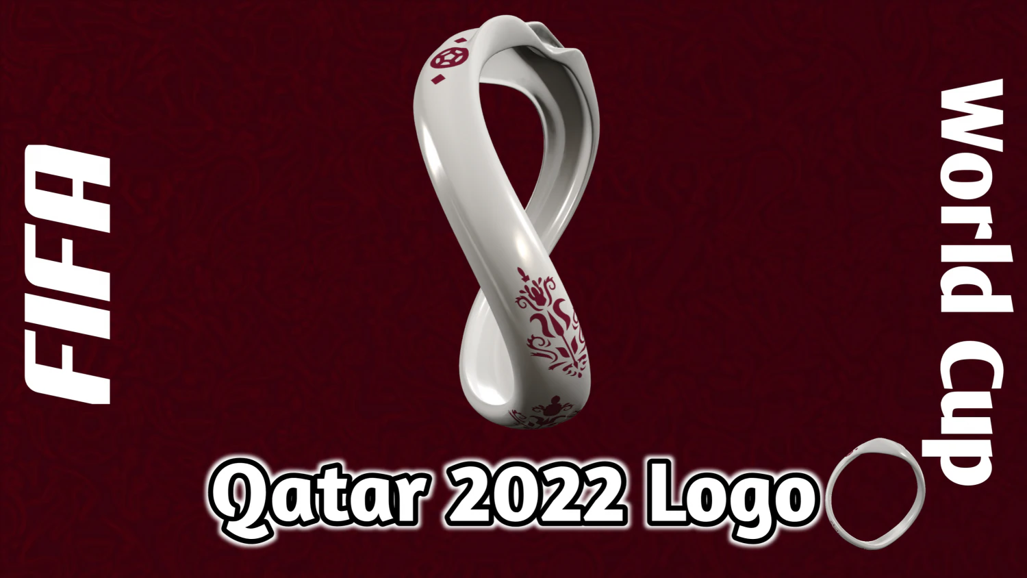 Official Logo Qatar FIFA World Cup 2022 3D Model .c4d .max .obj .3ds .fbx .stl .blend