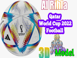 Al Rihla Adidas Official Qatar Fifa World Cup Ball 2022 Modello 3D