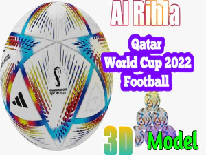 Al Rihla Adidas Official Qatar Fifa World Cup Ball 2022 3D Model