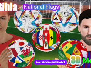 Nationalflaggen Al Rihla Adidas Offizieller Katar Fifa WM-Ball 2022 3D Modell