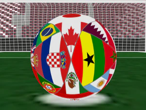 Bandiere Nazionali Al Rihla Adidas Pallone Ufficiale Qatar Fifa World Cup 2022 Modello 3D
