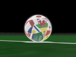 Bandiere Nazionali Al Rihla Adidas Pallone Ufficiale Qatar Fifa World Cup 2022 Modello 3D