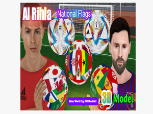 National Flags Al Rihla Adidas Official Qatar Fifa World Cup Ball 2022 3D Модель