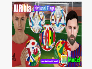 Bandiere Nazionali Al Rihla Adidas Pallone Ufficiale Qatar Fifa World Cup 2022 Modello 3D