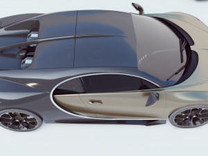 bugatti chiron full interior 3D 모델