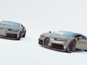 bugatti chiron full interior 3D 모델