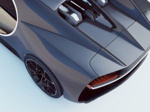 bugatti chiron full interior 3D 모델