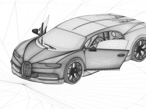 bugatti chiron full interior 3D Model