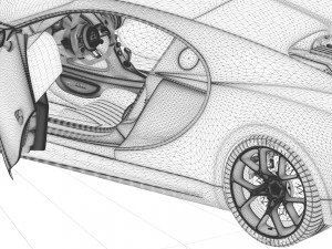 bugatti chiron full interior 3D Model