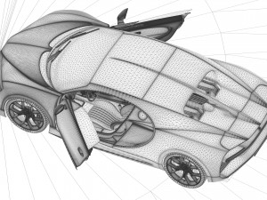 bugatti chiron full interior 3D 모델